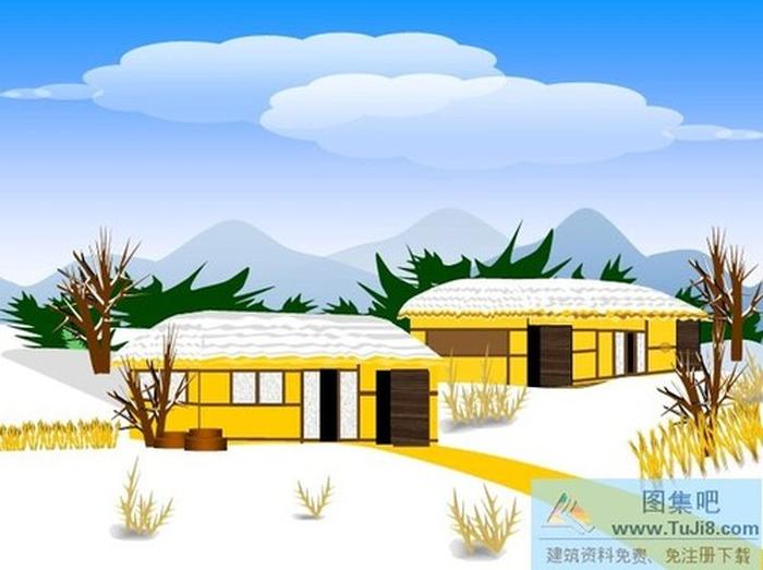 籬笆房子PPT模板