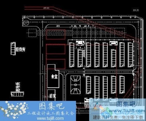 工業(yè)建筑產區(qū)臨建布置平面圖