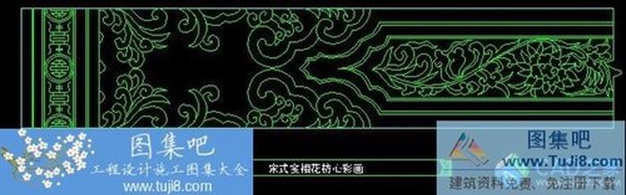 中式彩畫圖塊宋式枋心彩畫