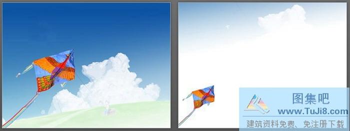 藍(lán)天白云自然風(fēng)光PPT模板