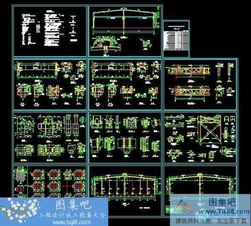 帶吊車全鋼結(jié)構(gòu)單層廠房CAD圖紙