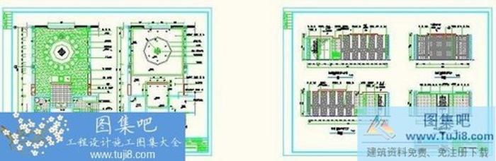閱微食府全套CAD施工設計圖+高清實景圖