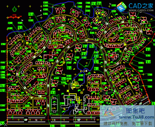 福建迎賓高級(jí)住宅小區(qū)規(guī)劃CAD圖紙