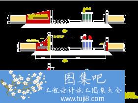 三個(gè)廠(chǎng)區(qū)大門(mén)崗施工圖紙