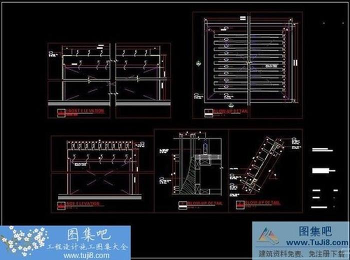 法式餐廳及雪茄吧CAD施工圖及效果圖