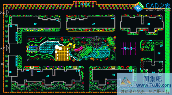 某小區(qū)的景觀綠化總平面圖