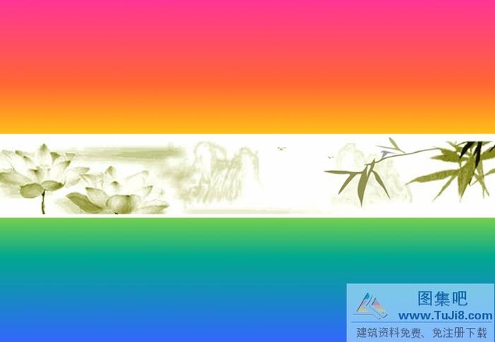 竹子荷花ppt模板下載