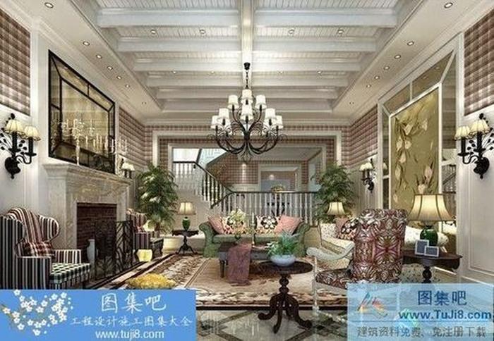 晉愉二期英倫風格別墅樣板房施工圖CAD圖紙