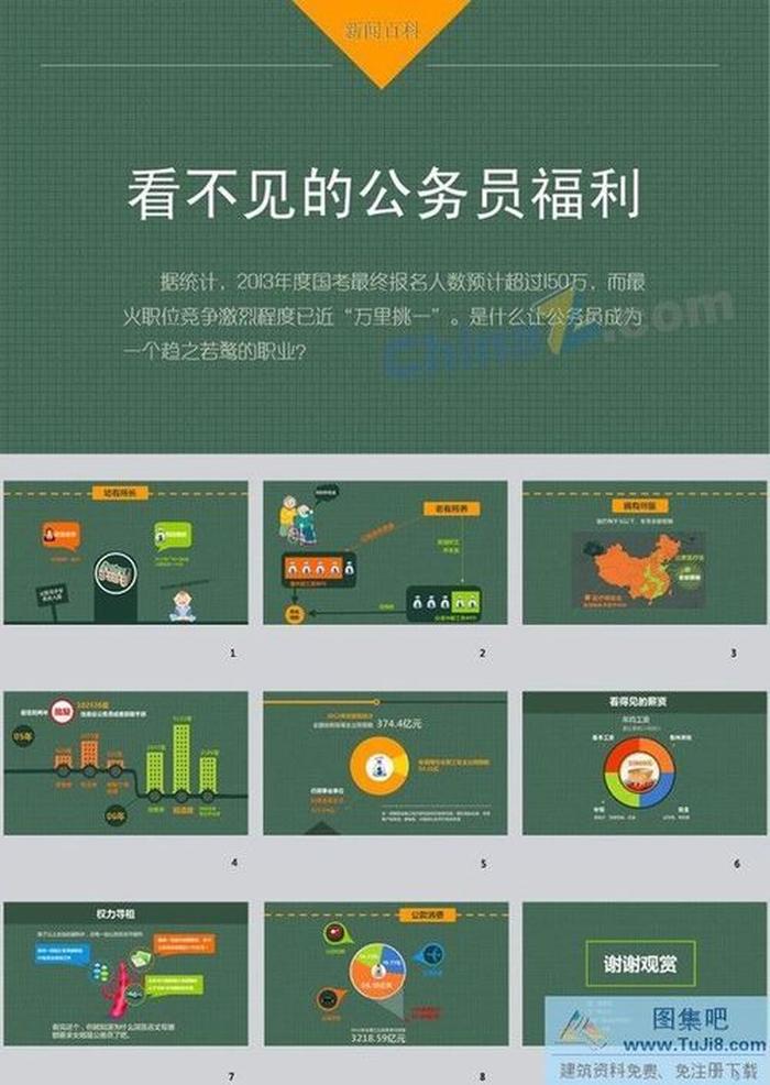 公務員福利ppt模板