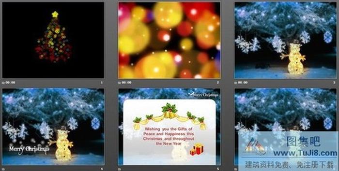 動(dòng)態(tài)藍(lán)色調(diào)圣誕節(jié)PPT模板