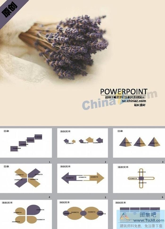 薰衣草ppt模板下載