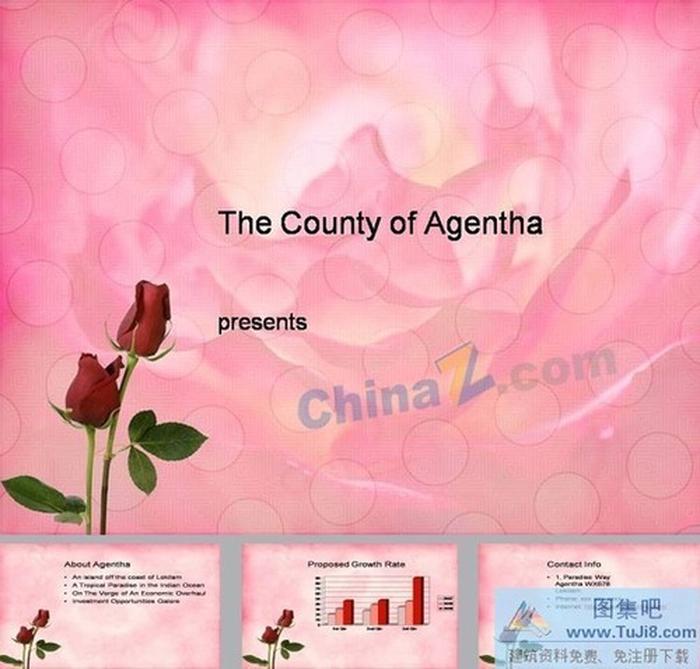 玫瑰情人節(jié)ppt模板下載