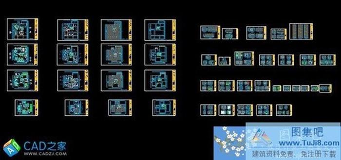 芙蓉山莊施工圖 中式風(fēng)格三層別墅全套裝修設(shè)計圖