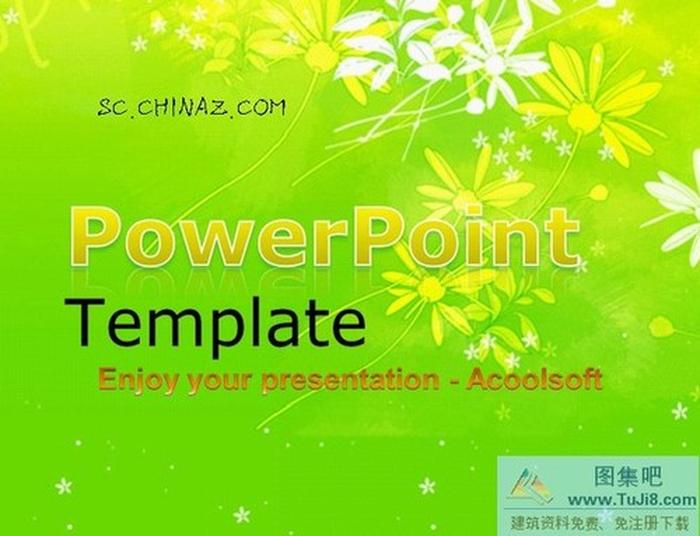 漂亮的寬屏花紋PPT模板