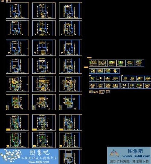 歐式風格三層別墅樣板間室內(nèi)裝修施工圖含效果圖