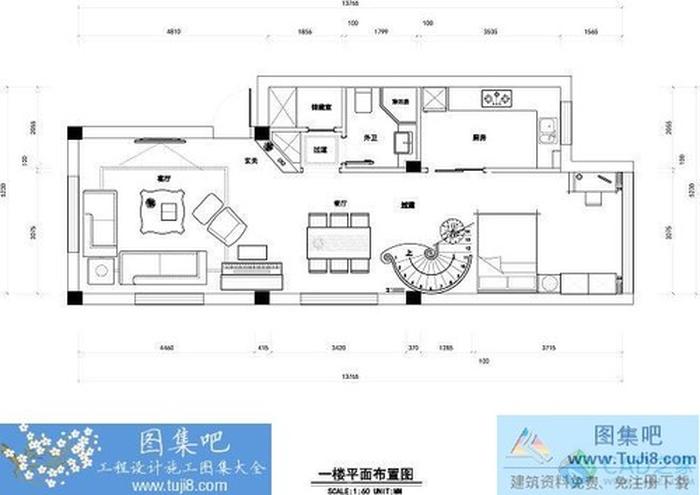 品川設(shè)計(jì)虹橋花園復(fù)式樓施工圖CAD圖紙