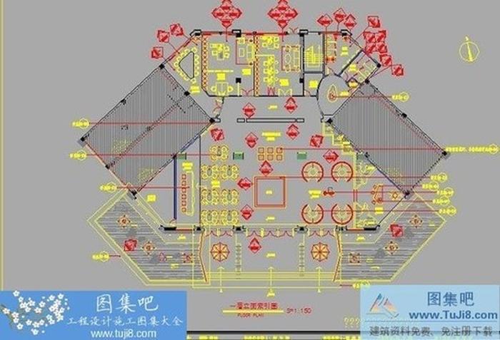 福隆國際售樓處CAD施工圖附效果圖
