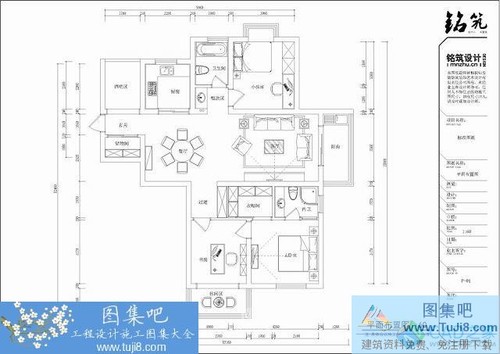 銘筑舍計-王大姐住宅平面立面大樣施工圖及效果圖