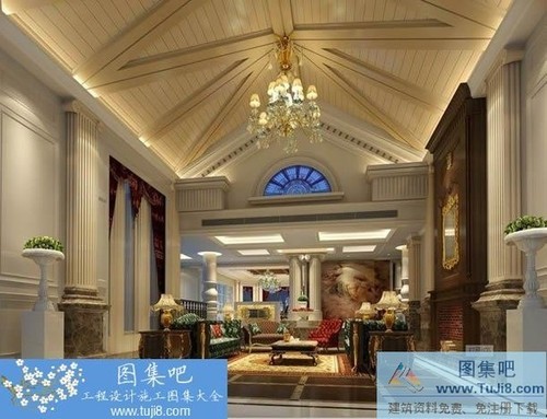 重慶華帝王朝五星級酒店配套歐式別墅施工圖帶高清效果圖