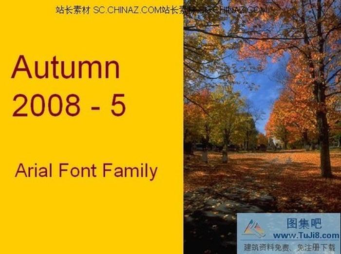 落葉漂流PPT模板