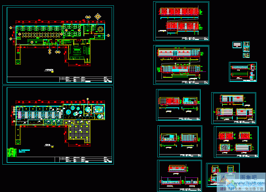 CAD西餐廳全套施工圖紙