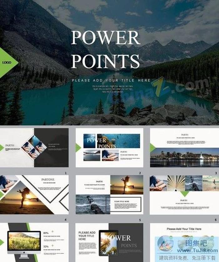 精美旅游足跡ppt模板下載