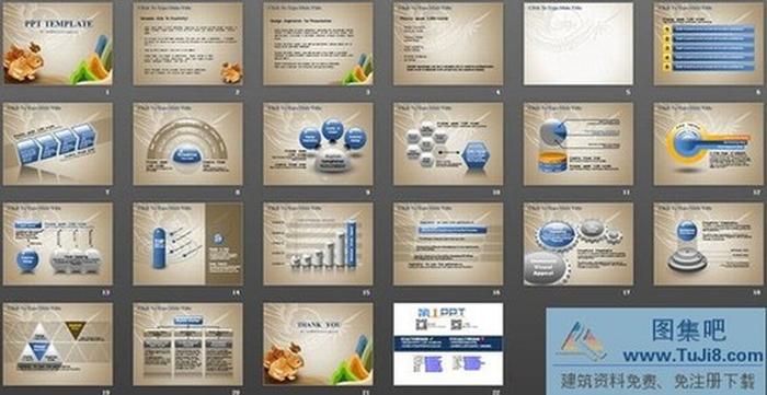 可愛的卡通小兔子背景幻燈片模板下載