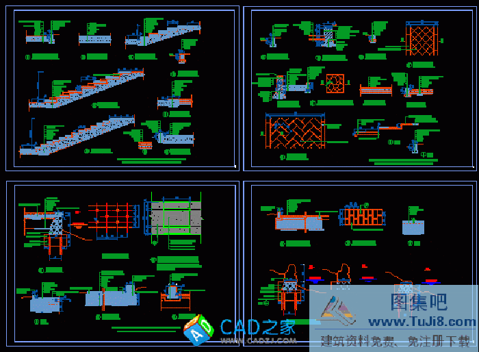 矮墻、臺階、步道鋪裝等大樣詳圖