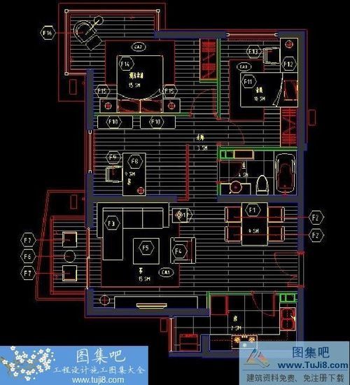 北京朗琴園10號樓B戶型施工圖設(shè)計圖