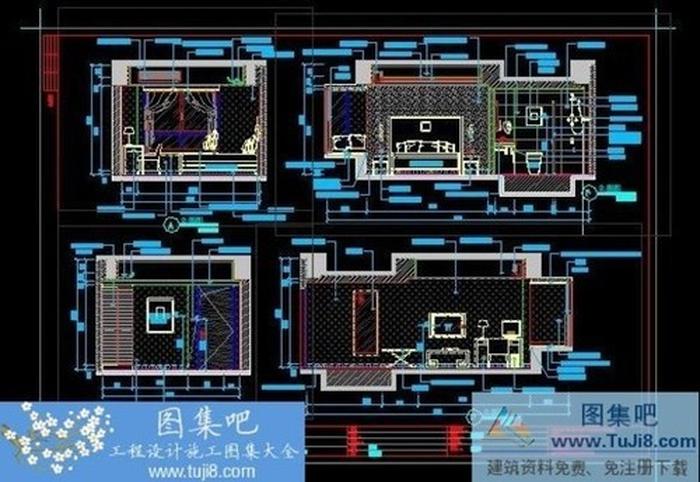 酒店房間詳細(xì)立面、平面圖（有詳細(xì)的強(qiáng)弱電圖帶床頭柜面板控制和