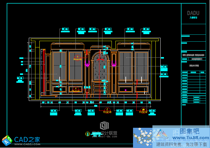 湖南衡陽歐式復(fù)古平立面詳細CAD施工圖