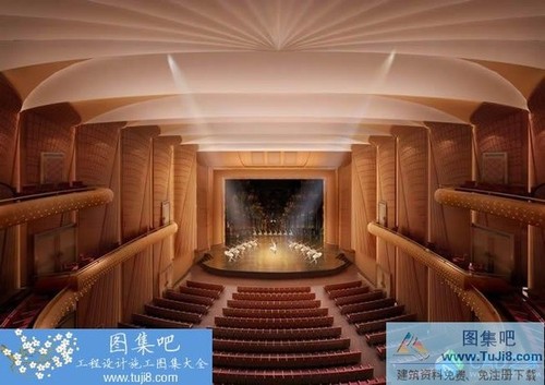 常州某影劇院CAD施工圖及效果圖