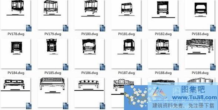 651件明清家具CAD圖集 包含透視圖，側(cè)視圖和俯視圖