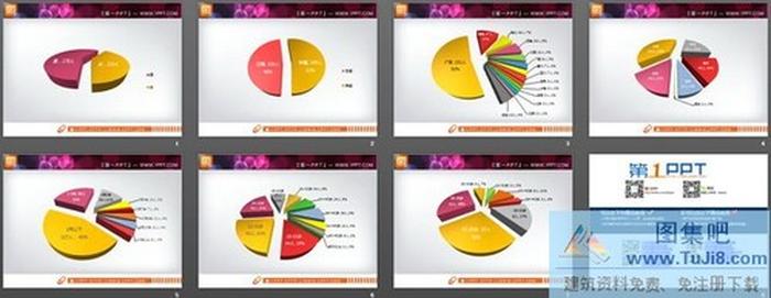 七張數(shù)據(jù)分析PPT餅圖實(shí)例模板