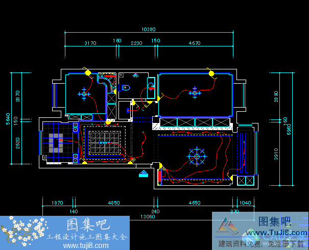 月湖名邸90平米兩室兩廳CAD方案圖+效果圖