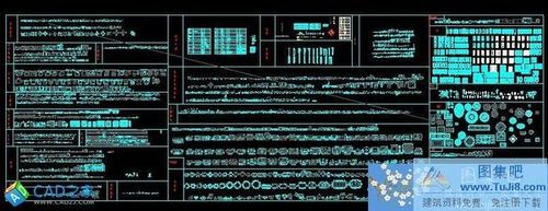 CAD超級圖庫大全 常用青色平立面圖庫
