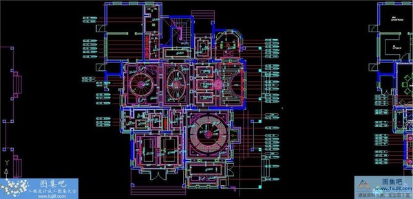 三層歐式豪華莊園別墅CAD室內(nèi)施工圖紙