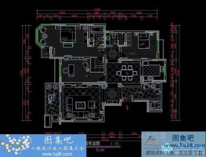 三室一廳兩衛(wèi)歐式CAD全套施工圖