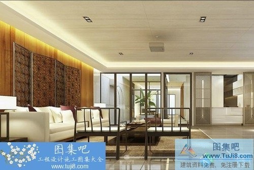 寶安曦城別墅現(xiàn)代中式風(fēng)格別墅效果圖+施工圖