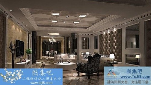 歐式低調(diào)奢華躍層住宅施工圖附高清效果圖