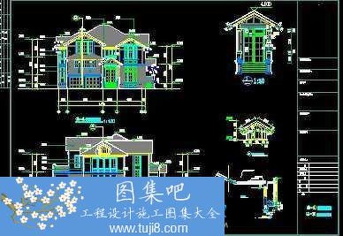 框架別墅建筑結(jié)構(gòu)套圖CAD圖紙