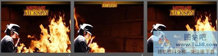 烈火背景杰克遜PPT模板下載
