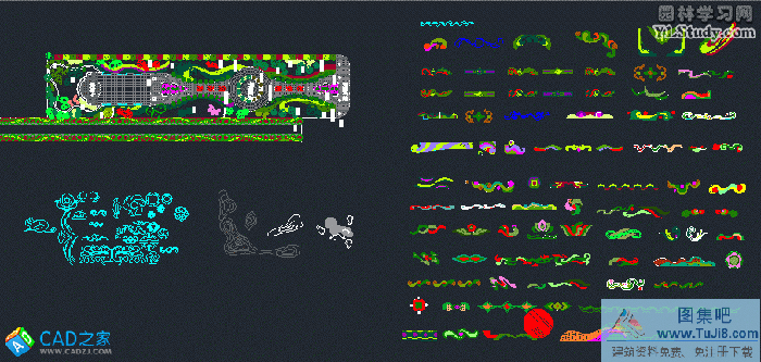 CAD平面圖中常見的模紋圖列