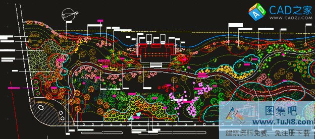 灣溪河公園二期景觀規(guī)劃設(shè)計綠化種植平面圖