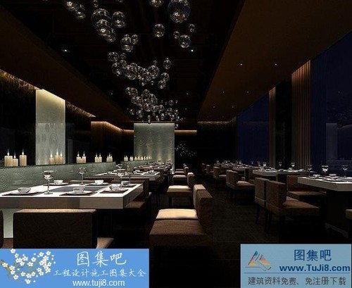 南京水中游火鍋店CAD施工圖附精美效果圖