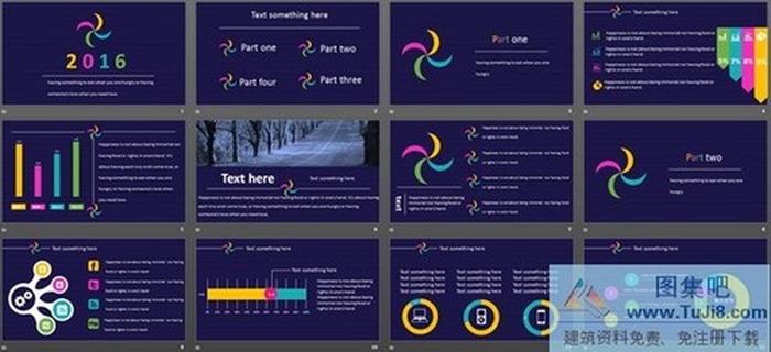 動(dòng)態(tài)藍(lán)色背景藝術(shù)幻燈片模板