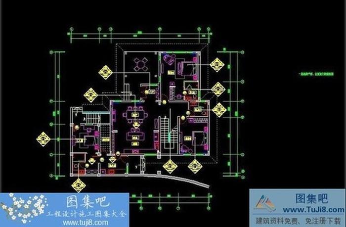某歐陸莊園別墅室內(nèi)裝修施工圖+概念方案+效果圖