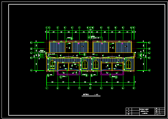 屋面施工技術(shù)交底CAD附圖：屋面平面位置圖
