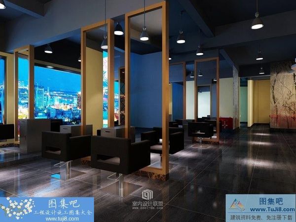 一套美容美發(fā)店效果圖及施工圖全套