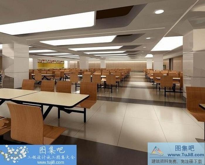 廣利大廈職工餐廳全套詳細施工圖含效果圖